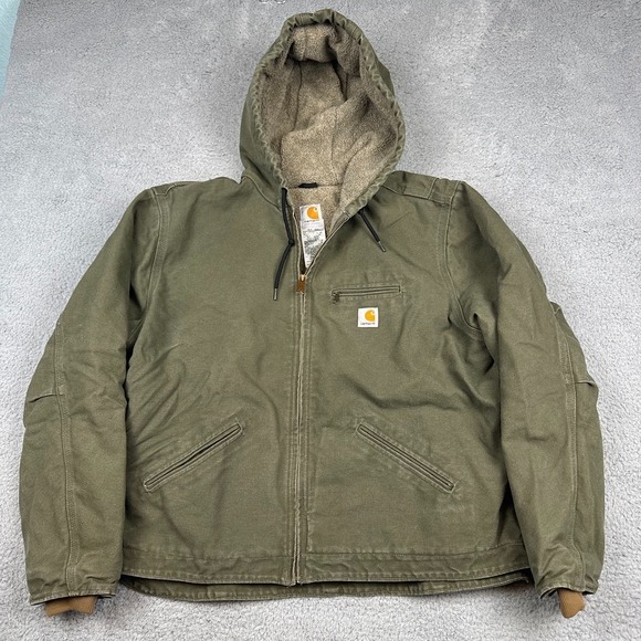 Carhartt Jackets & Blazers - Vintage Carhartt Jacket Womens 2XL Green Active Sierra Sherpa Lined WJ141 LOV